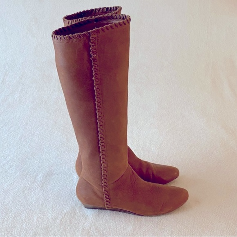 INC International Concepts Ranny Knee High Wedge Boot, Earth Tan, Size 8